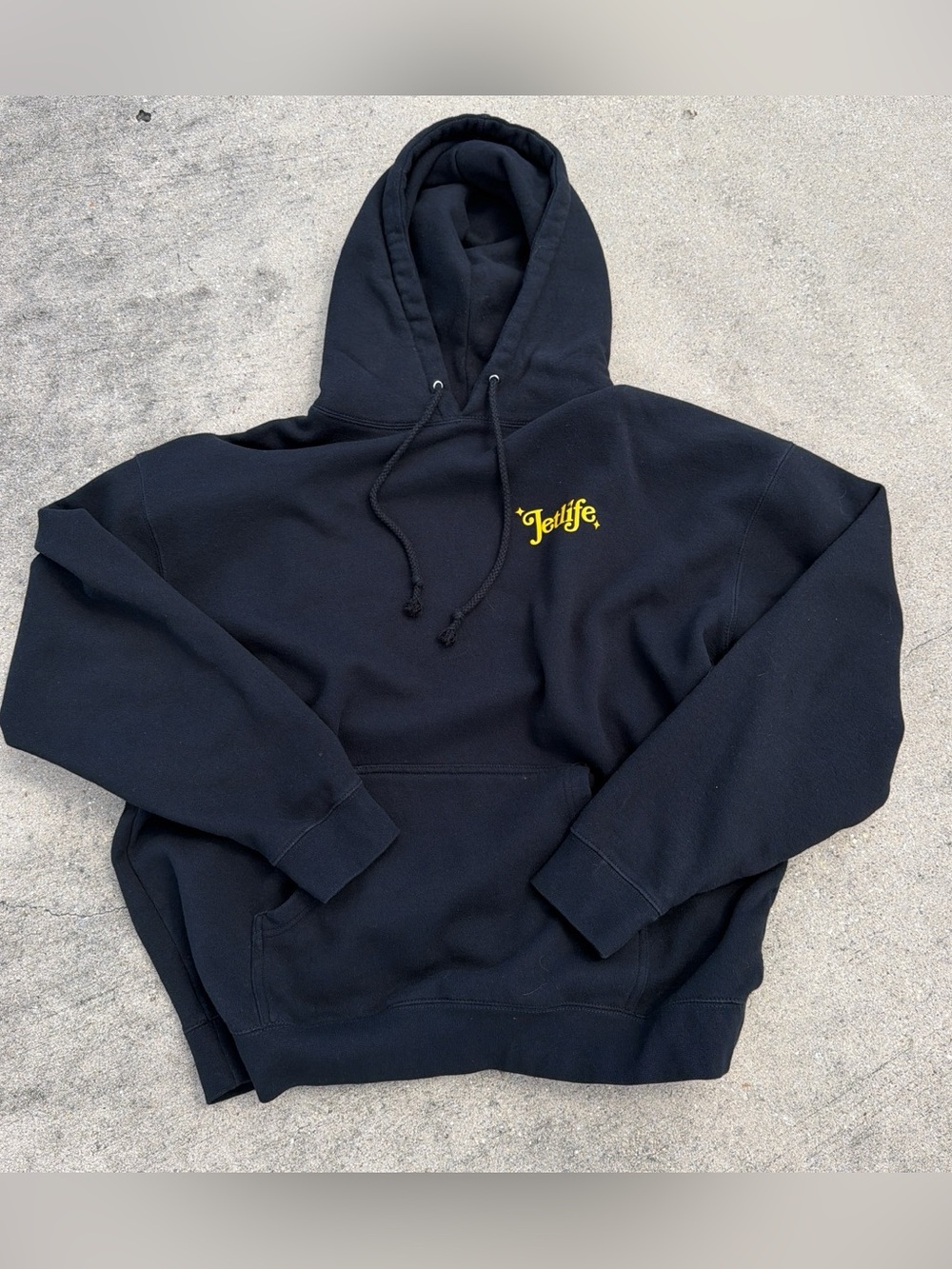 Jet life "never die corporation"  hoodie Sweatshirt black with Yellow Logo